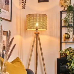 Luminaires Scandinaves-hofstein Barcos Lampadaire Écru, Noir, 1 lumière