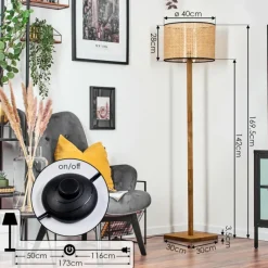 Luminaires Scandinaves-hofstein Barcos Lampadaire Écru, Noir, 1 lumière