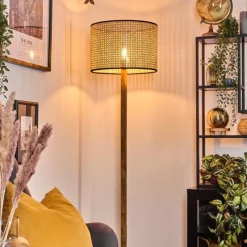 Luminaires Scandinaves-hofstein Barcos Lampadaire Écru, Noir, 1 lumière