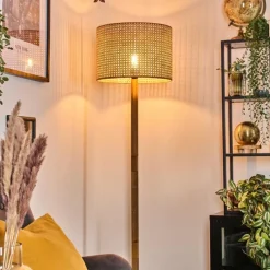 Luminaires Scandinaves-hofstein Barcos Lampadaire Écru, Noir, 1 lumière