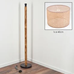 Luminaires Scandinaves-hofstein Barcos Lampadaire Écru, Noir, 1 lumière