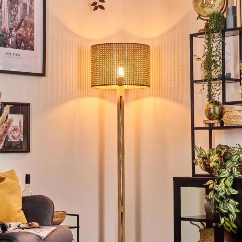 Luminaires Scandinaves-hofstein Barcos Lampadaire Écru, Noir, 1 lumière