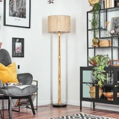 Luminaires Scandinaves-hofstein Barcos Lampadaire Écru, Noir, 1 lumière