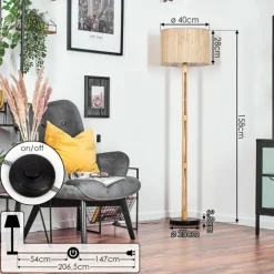 Luminaires Scandinaves-hofstein Barcos Lampadaire Écru, Noir, 1 lumière