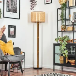 Luminaires Scandinaves-hofstein Barcos Lampadaire Écru, Noir, 1 lumière