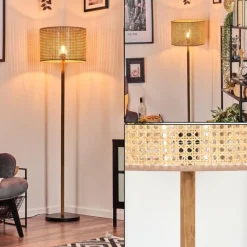 Luminaires Scandinaves-hofstein Barcos Lampadaire Écru, Noir, 1 lumière