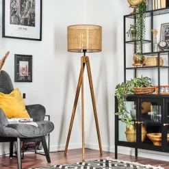 hofstein Barcos Lampadaire, Liseuse Écru, Noir, 1 lumière