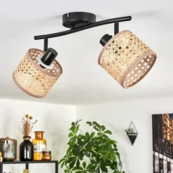 hofstein Barcos Plafonnier Noir, 2 lumières