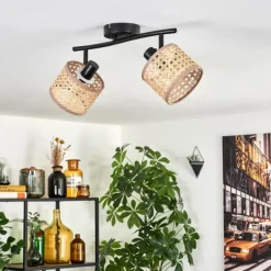 hofstein Barcos Plafonnier Noir, 2 lumières