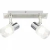 Luminaires Brilliant Barre de spots Brilliant Leuchten Lea Chrome, Blanc, 2 lumières