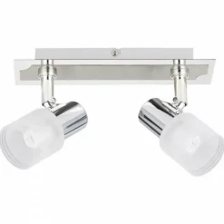 Luminaires Brilliant Barre de spots Brilliant Leuchten Lea Chrome, Blanc, 2 lumières