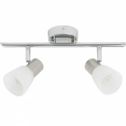 Luminaires Brilliant Barre de spots Brilliant Leuchten Janna Chrome, Blanc, 2 lumières