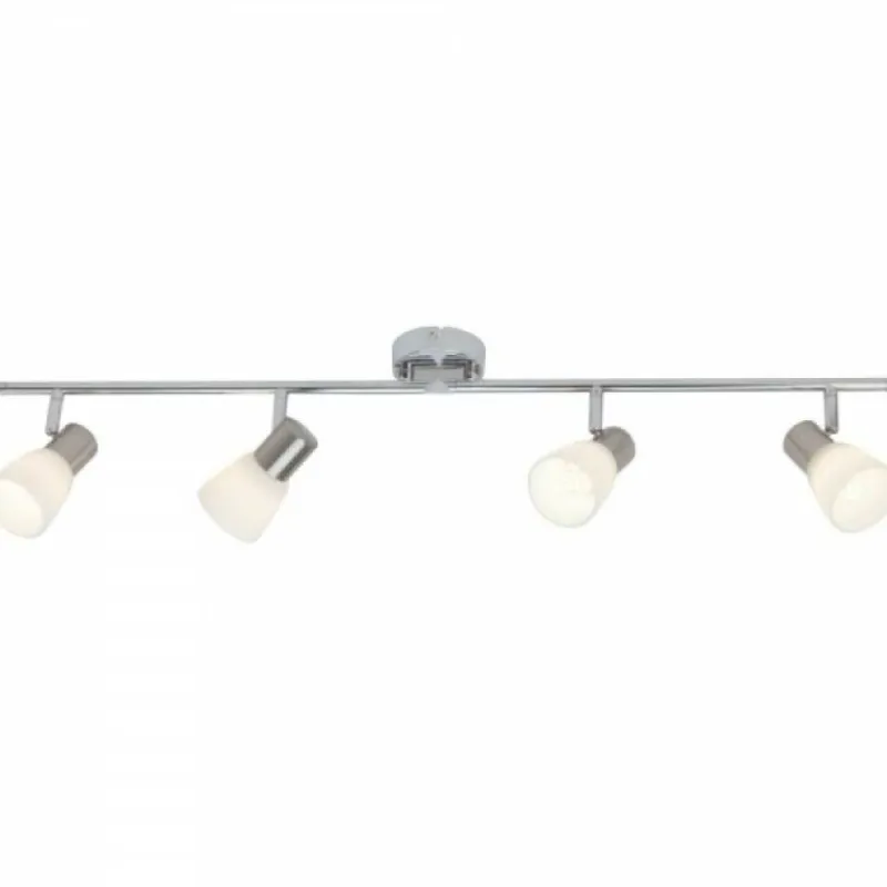 Luminaires Brilliant Barre de spots Brilliant Leuchten Janna Chrome, Blanc, 4 lumières