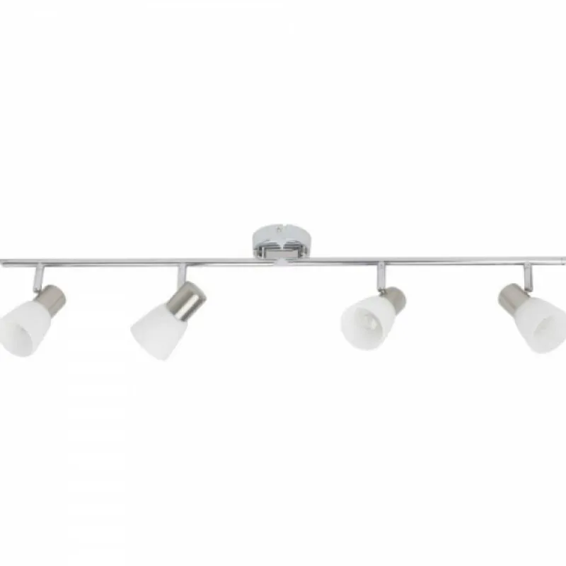 Luminaires Brilliant Barre de spots Brilliant Leuchten Janna Chrome, Blanc, 4 lumières