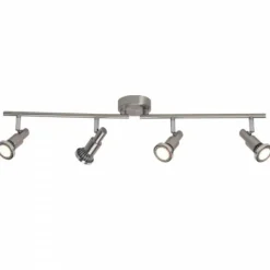 Luminaires Brilliant Barre de spots Brilliant Leuchten Ryan Chrome, Blanc, 4 lumières* Spots Et Projecteurs
