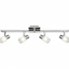 Lampe Barre de spots Brilliant Leuchten Lea Chrome, Blanc, 4 lumières