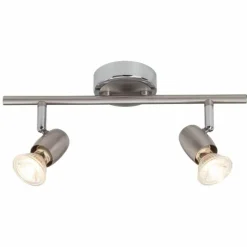 Luminaires Brilliant Barre de spots Brilliant Wesley LED Chrome, 2 lumières* Éclairage Led