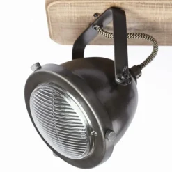 Luminaires Brilliant Barre de spots Brilliant Carmen Wood Acier inoxydable, 3 lumières* Spots Et Projecteurs