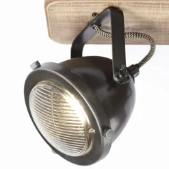 Luminaires Brilliant Barre de spots Brilliant Carmen Wood Acier inoxydable, 3 lumières* Spots Et Projecteurs