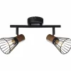 Lampes En Bois-Luminaires Brilliant Barre de spots Brilliant Manama Bois foncé, Noir, 2 lumières