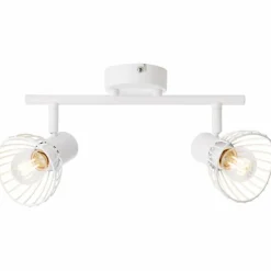 Luminaires Rustiques-Luminaires Brilliant Barre de spots Brilliant Elhi Blanc, 2 lumières