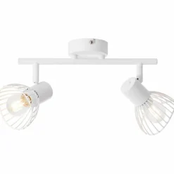 Luminaires Rustiques-Luminaires Brilliant Barre de spots Brilliant Elhi Blanc, 2 lumières