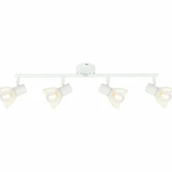Luminaires Rustiques-Luminaires Brilliant Barre de spots Brilliant Elhi Blanc, 4 lumières