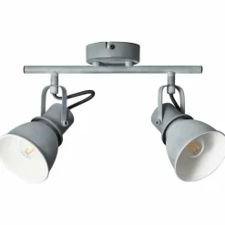 Lampes Industrielles-Luminaires Brilliant Barre de spots Brilliant Bogart Gris, 2 lumières