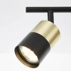 Luminaires Brilliant Barre de spots Brilliant Maribel Laiton, Noir, 4 lumières* Spots Et Projecteurs