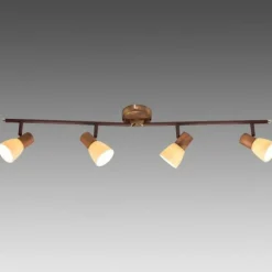 Luminaires Brilliant Barre de spots Brilliant Luca Cuivre, 4 lumières