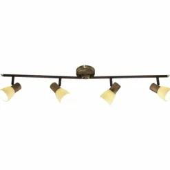 Luminaires Brilliant Barre de spots Brilliant Luca Cuivre, 4 lumières