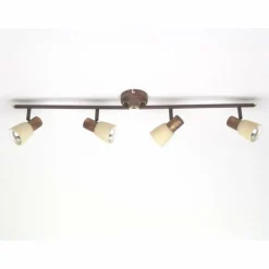 Luminaires Brilliant Barre de spots Brilliant Luca Cuivre, 4 lumières
