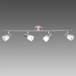 Luminaires Brilliant Barre de spots Brilliant Luca Blanc, 4 lumières