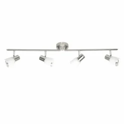 Luminaires Brilliant Barre de spots Brilliant Luca Blanc, 4 lumières