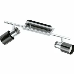 Luminaires Eglo Barre de spots Eglo DAVIDA 1 Nickel mat, 2 lumières* Spots Et Projecteurs