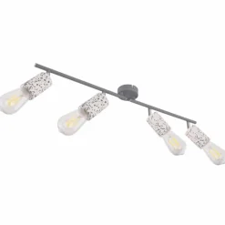Lampes Vintages & Rétros-Luminaires Globo Lighting Barre de spots Globo FLECKI Gris, 4 lumières