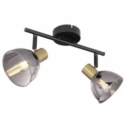 Luminaires Globo Lighting Barre de spots Globo KLERENA Noir, 2 lumières