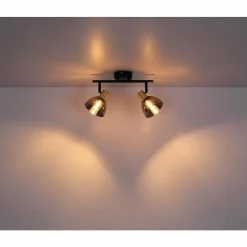 Luminaires Globo Lighting Barre de spots Globo KLERENA Noir, 2 lumières