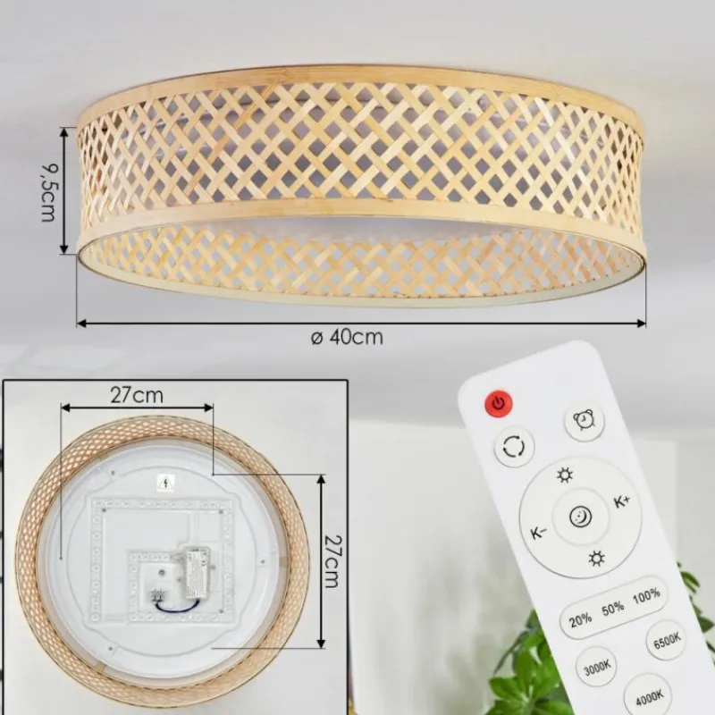 Luminaires Scandinaves-hofstein Barroco Plafonnier LED Écru, Blanc, 1 lumière, Télécommandes
