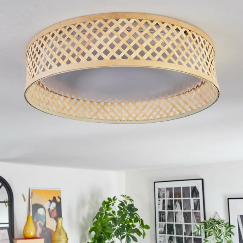 Luminaires Scandinaves-hofstein Barroco Plafonnier LED Écru, Blanc, 1 lumière, Télécommandes