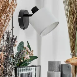 Lampes En Tissu-hofstein Bassagoda Applique murale, Spot mural Noir, 1 lumière