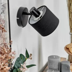 Lampes En Tissu-hofstein Bassagoda Applique murale, Spot mural Noir, 1 lumière
