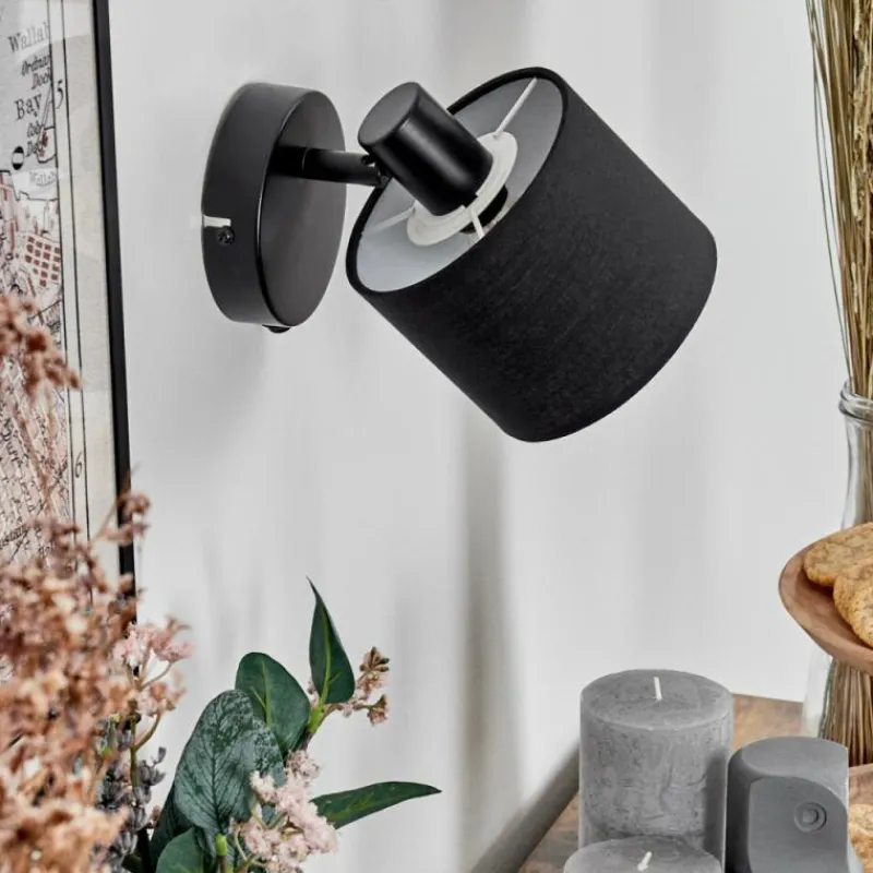 Lampes En Tissu-hofstein Bassagoda Applique murale, Spot mural Noir, 1 lumière