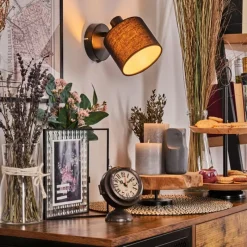 Lampes En Tissu-hofstein Bassagoda Applique murale, Spot mural Noir, 1 lumière