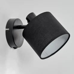 Lampes En Tissu-hofstein Bassagoda Applique murale, Spot mural Noir, 1 lumière