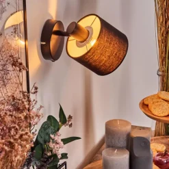 Lampes En Tissu-hofstein Bassagoda Applique murale, Spot mural Noir, 1 lumière