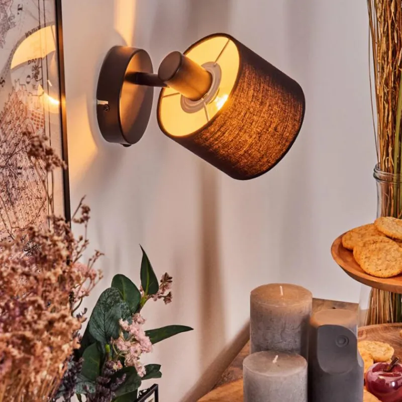 Lampes En Tissu-hofstein Bassagoda Applique murale, Spot mural Noir, 1 lumière