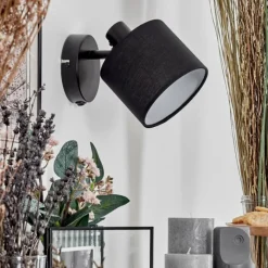 Lampes En Tissu-hofstein Bassagoda Applique murale, Spot mural Noir, 1 lumière