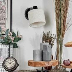 Lampes En Tissu-hofstein Bassagoda Applique murale, Spot mural Noir, 1 lumière