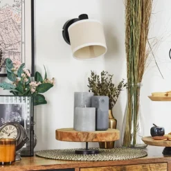 Lampes En Tissu-hofstein Bassagoda Applique murale Noir, 1 lumière